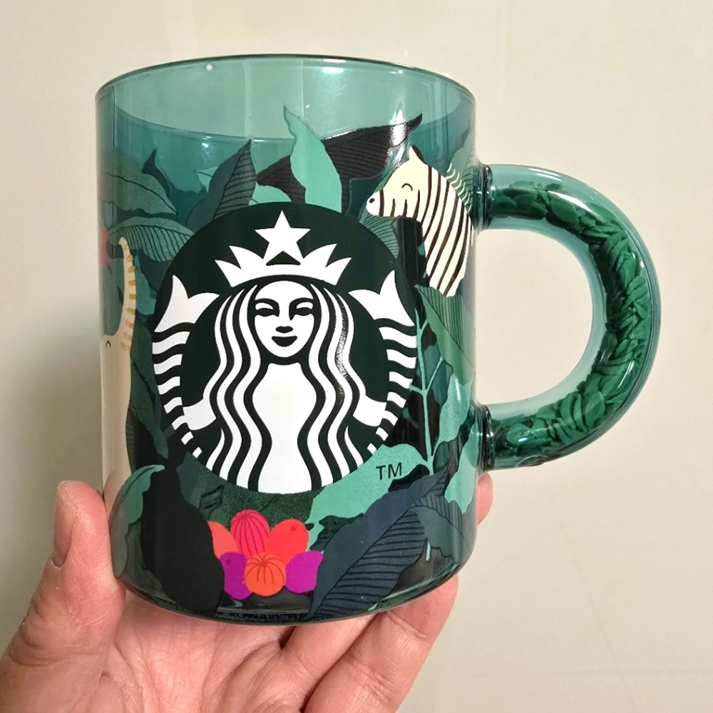 NWT Starbucks 2025 LATAM Safari Limited  Edition Glass Mug 14 Oz